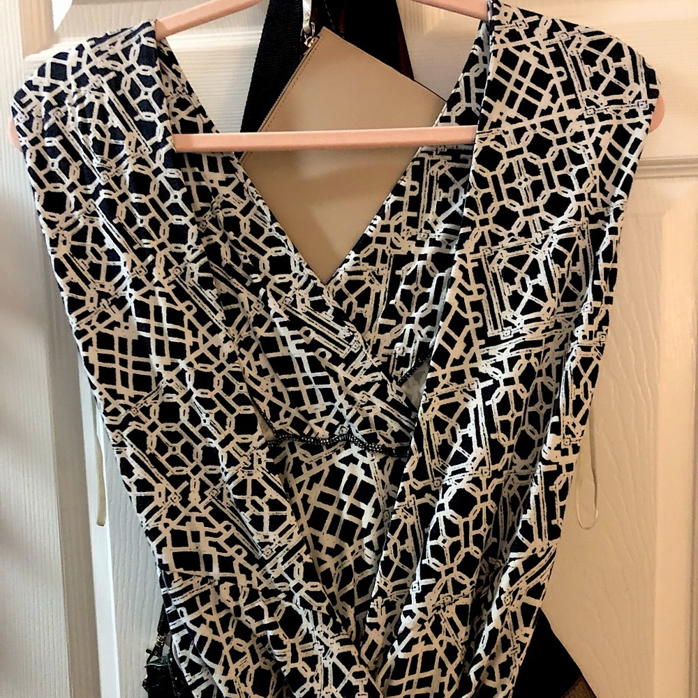 Classic wrap dress, DVF, patterned mid-length